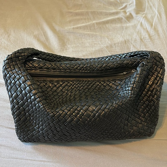 Woven Real Leather Handbag - Picture 2 of 9